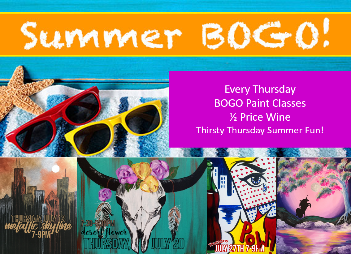 Thirsty Thursday Wine and Paint Summer Deals